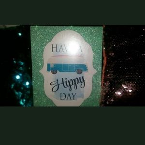 Have a hippy day mini van wall art blue glittery